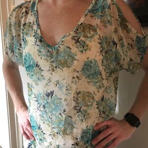 Floral sheer shirt
